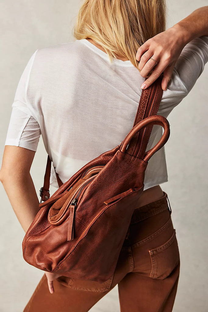 Free People Leather Soho Convertible Backpack- Distressed Brown – Shop with Julz