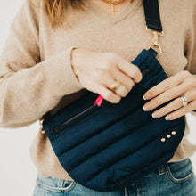Jolie Puffer Bum Bag: Navy