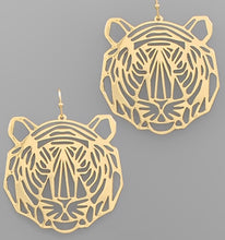 Tiger Face Filigree Earrings