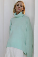 Cozy Turtleneck Dropped Shoulder Long Sleeve Sweater