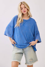 Mineral Washed Boxy Oversized Top: Red