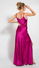 Magenta Satin Cami Dress