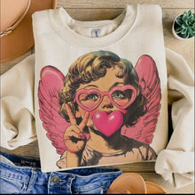 Retro Cupid Valentines Day Blowing Bubble Shirt & Sweatshirt