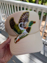 Backwoods Bougie Sequin Trucker Collection: Tan / Sequin Mallard