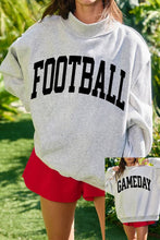 Light Grey Game Day Football Reversible Sweatshirt Top: Light Grey