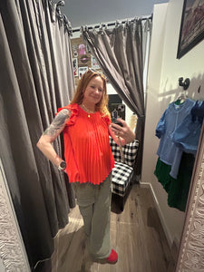 Pleated Orange Tank
