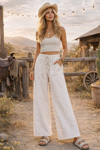 Relaxed Polka Dot Wide Leg Pants: RED/WHITE