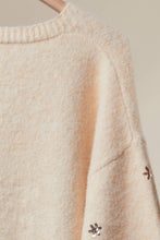 Christmas Tree Embroidered Soft Cardigan: Ivory