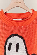 Halloween Spooky Face  Ghost Knit: Orange