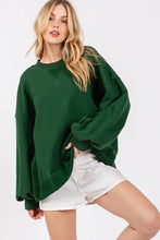 HEART PATCH WASHED SWEATSHIRT: BLACK