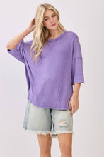 Mineral Washed Boxy Oversized Top: Red