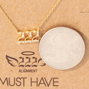 Pave 222 Angel Number Pendant Necklace