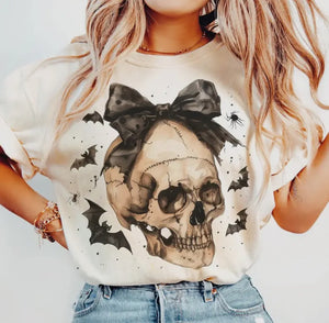 Skeleton Girly Skull Graphic Tee