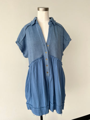 Washed Denim Romper