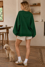 HEART PATCH WASHED SWEATSHIRT: BLACK