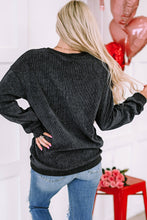 Heart Round Neck Dropped Shoulder Sweatshirt