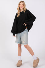 HEART PATCH WASHED SWEATSHIRT: BLACK