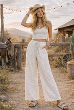 Relaxed Polka Dot Wide Leg Pants: RED/WHITE