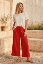 Relaxed Polka Dot Wide Leg Pants: RED/WHITE