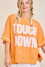 TOUCHDOWN Eyelet Appliqué Pullover Top: RED