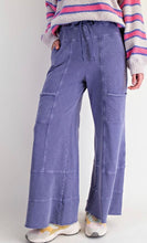 Mineral Washed Terry Blueberry Pant