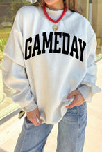 Light Grey Game Day Football Reversible Sweatshirt Top: Light Grey
