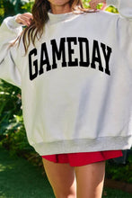Light Grey Game Day Football Reversible Sweatshirt Top: Light Grey