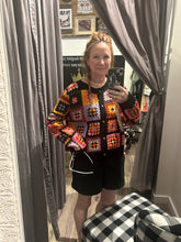 Bright Coloured Crochet Cardi
