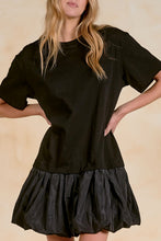 3/4 Sleeve Black Bubble Dress