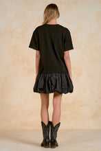3/4 Sleeve Black Bubble Dress