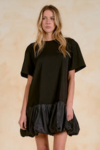 3/4 Sleeve Black Bubble Dress