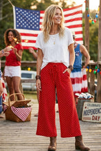 Relaxed Polka Dot Wide Leg Pants: RED/WHITE