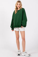 HEART PATCH WASHED SWEATSHIRT: BLACK