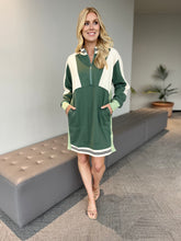 Color Block Green Dress