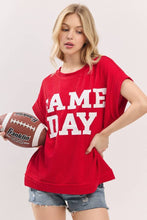 Game Day Ribbed Knit Top: BLACK