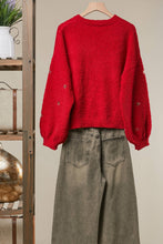 Christmas Tree Embroidered Soft Cardigan: Ivory