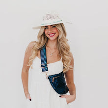 Shell Beach Western Sun Hat: Blue Stones