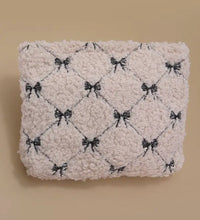 Bow Soft Lamb Wool Cosmetic Pouch Bag