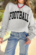 Light Grey Game Day Football Reversible Sweatshirt Top: Light Grey