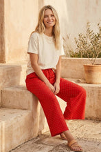 Relaxed Polka Dot Wide Leg Pants: RED/WHITE