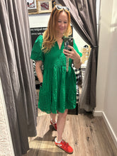 Kelly Green Eyelet Dress