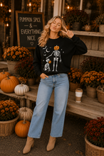 Halloween Pumpkin Skeleton Printed Graphic Crewneck