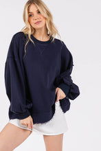HEART PATCH WASHED SWEATSHIRT: BLACK