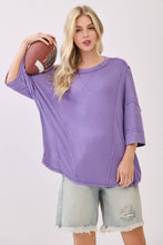 Mineral Washed Boxy Oversized Top: Red