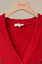 Christmas Tree Embroidered Soft Cardigan: Ivory
