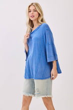 Mineral Washed Boxy Oversized Top: Red