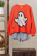 Halloween Spooky Face  Ghost Knit: Orange