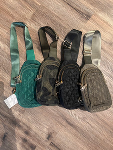 Pinelope Puffer Sling Bag- Olive