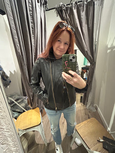 Peggie Leather Moto Jacket