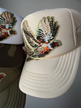 Fly Girl Sequin Pheasant Trucker: Olive